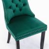 Collection Modern, High-end Tufted Solid Wood Contemporary Velvet Upholstered Dining Chair with Wood Legs Nailhead Trim 2-Pcs Set,Green, SW2001GN