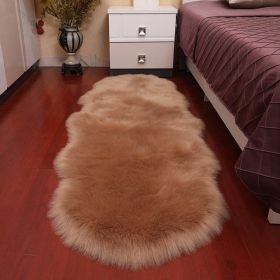 New Carpet Plush Soft Sheepskin Bedroom Carpet Imitation Wool Pad Long Hair Bedside Mat Sofa Cushion Rugs Living Room Fur Carpet (Color: PD1005, size: 60x100cm)