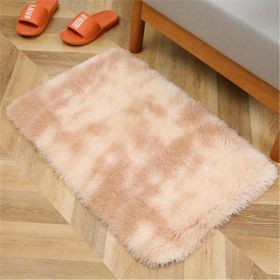 1pc, Tie-Dyed Plush Shag Furry Area Rug for Bedroom, Living Room, Nursery, and Kids Room - Ultra Soft and Fluffy, Washable, Non-Shedding, and Perfect (Color: Tie-dye Beige, size: 23.62*47.24inch)