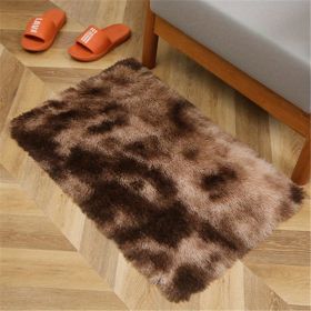 1pc, Tie-Dyed Plush Shag Furry Area Rug for Bedroom, Living Room, Nursery, and Kids Room - Ultra Soft and Fluffy, Washable, Non-Shedding, and Perfect (Color: Tie-dye Brown, size: 23.62*35.43inch)