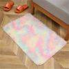 1pc, Tie-Dyed Plush Shag Furry Area Rug for Bedroom, Living Room, Nursery, and Kids Room - Ultra Soft and Fluffy, Washable, Non-Shedding, and Perfect