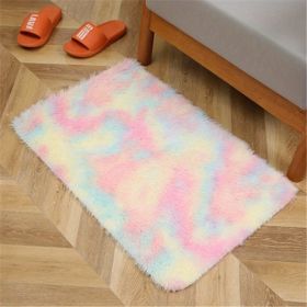 1pc, Tie-Dyed Plush Shag Furry Area Rug for Bedroom, Living Room, Nursery, and Kids Room - Ultra Soft and Fluffy, Washable, Non-Shedding, and Perfect (Color: Tie-dye Colorful, size: 23.62*35.43inch)