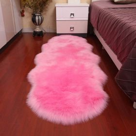 New Carpet Plush Soft Sheepskin Bedroom Carpet Imitation Wool Pad Long Hair Bedside Mat Sofa Cushion Rugs Living Room Fur Carpet (Color: PD1006, size: 60x180cm)