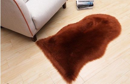 New Carpet Plush Soft Sheepskin Bedroom Carpet Imitation Wool Pad Long Hair Bedside Mat Sofa Cushion Rugs Living Room Fur Carpet (Color: PD3001, size: 75x120cm)